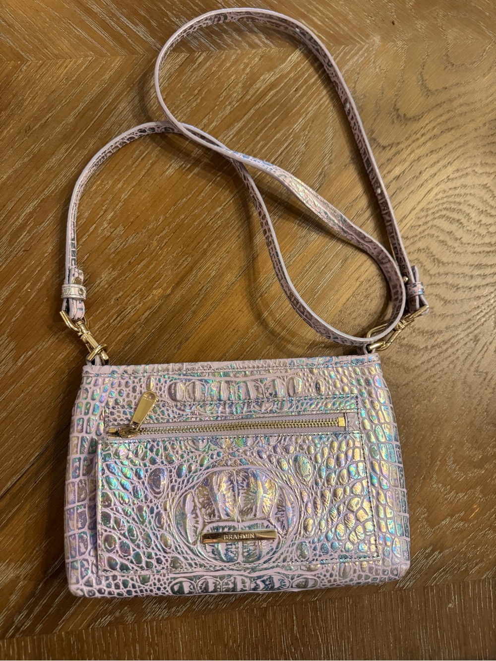 Brahmin Purple Iridescent Crossbody Bag